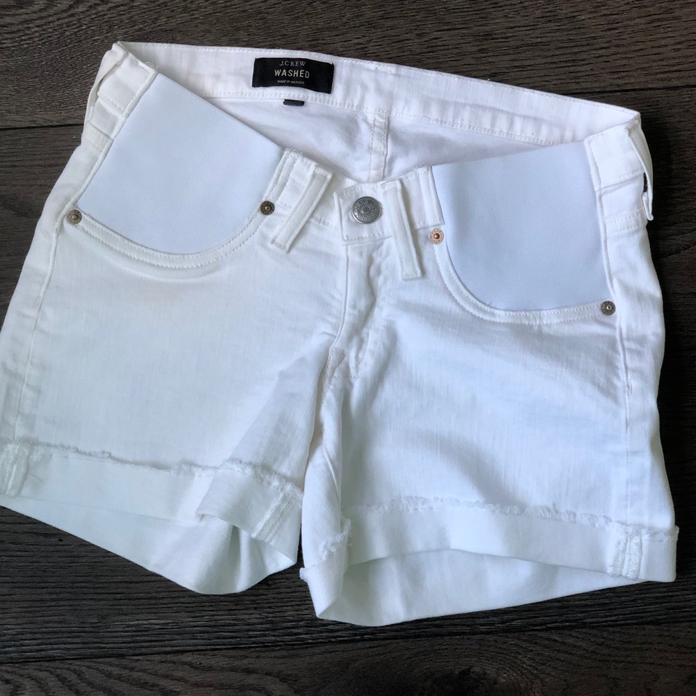 Maternity denim shorts